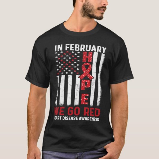 Im Februar gehen wir zu Red American Flag Herzerkr T-Shirt (Vorderseite)