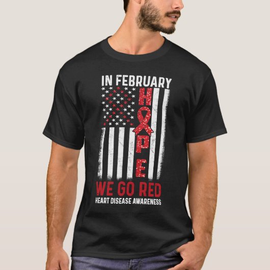 Im Februar gehen wir zu Red American Flag Herzerkr T-Shirt (Vorderseite)