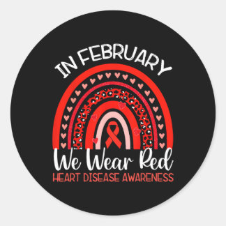 Im Februar gehen wir zu Red American Heart Disease Runder Aufkleber