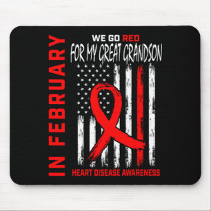 Im Februar Rot Tragen Großartiger Enkel Herzkrankh Mousepad