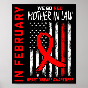 Im Februar Trage Rot Schwiegermutter Herzkrankheit Poster
