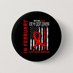Im Februar tragen Sie Rot Großartiger Opa Herzkran Button
