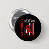 Im Februar tragen Sie Rot Großartiger Opa Herzkran Button (Vorne & Hinten)