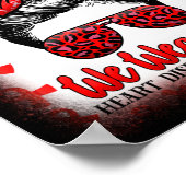 Im Februar tragen wir eine rote Messy Bun Herzerkr Poster (Ecke)
