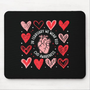 Im Februar tragen wir Rot CHD-Bewusstsein Herzkran Mousepad