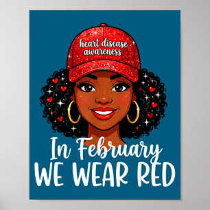 Im Februar tragen wir Rot für Herzgesundheitsbewus Poster