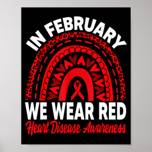 Im Februar tragen wir Rot - Herzkrankheit-Bewussts Poster