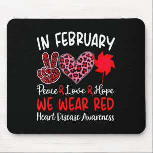 Im Februar tragen wir Rot - Herzkrankheiten Aufklä Mousepad