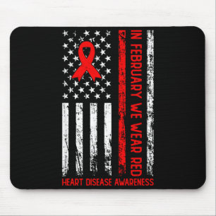 Im Februar tragen wir Rot - Herzkrankheiten-Bewuss Mousepad