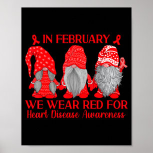Im Februar tragen wir rotes Band Herzkrankheit bew Poster