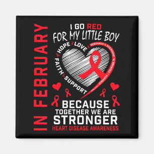 Im Februar werde ich rot Kleiner Junge Sohn Herzkr Magnet