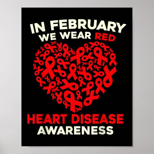 Im Februar wird das Bewusstsein für Herzkrankheite Poster (Vorne)