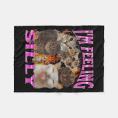 I'm Feeling Silly Funny Cat Meme Bootleg Graphic F Fleecedecke (Vorderseite (Horizontal))