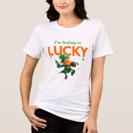 I'm Feeling So Lucky Dancing Leprechaun Shamrock Tri-Blend Shirt
