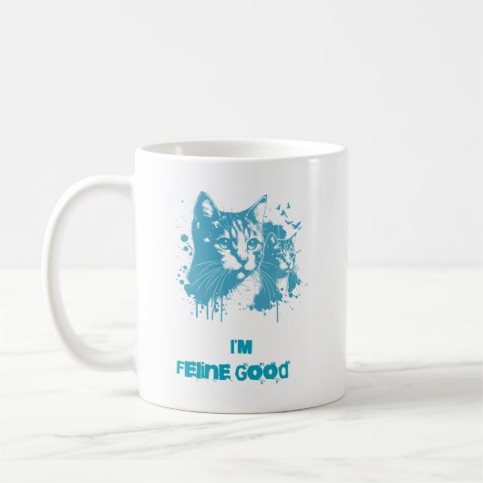 "Im Feline Good" Kaffeetasse (Links)