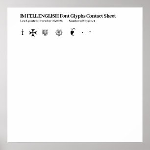 IM FELL ENGLISCH Schriftart Glyphen - Kontaktformu Poster