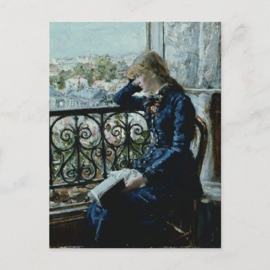 Im Fenster, 1881 Postkarte (Vorderseite)