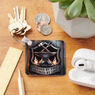 Im Feuer geschmiedet – Schmiede-Emblem Schlüsselanhänger