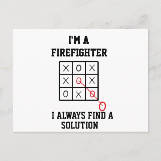 Im Feuerwehrmann finde ich immer eine Lösung Postk Postkarte (Vorderseite)