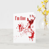I'm Fine Bloody Funny Halloween Costume Men Women  Karte (Gelbe Blume)