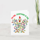 I'm Fine Everything Is Fine Christmas Chicken Ligh Karte (Vorderseite)