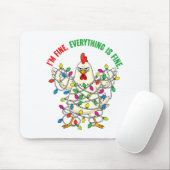 I'm Fine Everything Is Fine Christmas Chicken Ligh Mousepad (Mit Mouse)