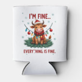 I'm Fine Everything is Fine Christmas Highland Cow Dosenkühler (Vorderseite)