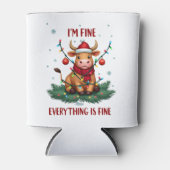 I'm Fine Everything is Fine Christmas Highland Cow Dosenkühler (Vorderseite)