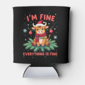 I'm Fine Everything is Fine Christmas Highland Cow Dosenkühler (Vorderseite)