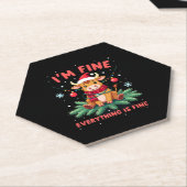 I'm Fine Everything is Fine Christmas Highland Cow Untersetzer (angewinkelt)