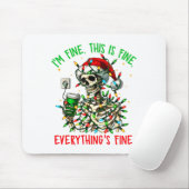 I'm Fine Everything Is Fine Christmas Skeleton Xma Mousepad (Mit Mouse)