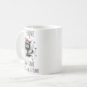 I'm Fine Everything Is Fine Cute Cat Christmas Lig Kaffeetasse (Vorderseite Links)