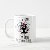 I'm Fine Everything Is Fine Cute Cat Christmas Lig Kaffeetasse (Links)