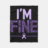 Im Fine Fibromyalgia Warrior Fibro Awareness Purpl Fleecedecke (Vorderseite)