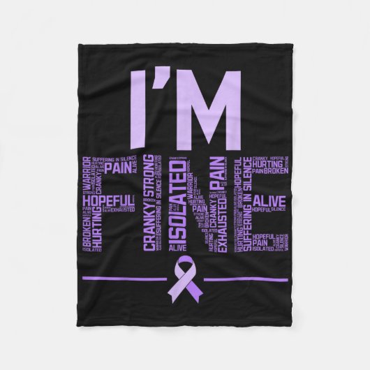 Im Fine Fibromyalgia Warrior Fibro Awareness Purpl Fleecedecke (Vorderseite)