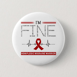 I'm Fine Hemiplegic Migraine Warrior Button