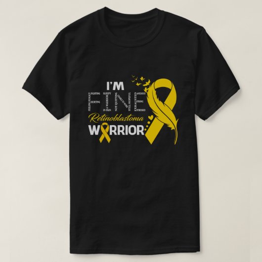 I'm Fine Retinoblastoma Warrior Awareness Feather T-Shirt (Design vorne)