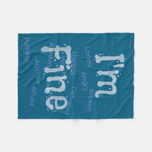 I'm Fine Suicide Prevention Awareness  Fleecedecke (Vorderseite (Horizontal))