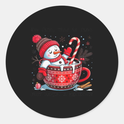 I'm Fine This Is Fine Just Having A Meltdown Funny Runder Aufkleber (Vorderseite)