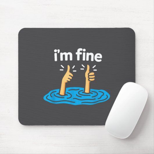I'm Fine Thumbs Up Two Like Hand Funny Sarcasm Hum Mousepad (Mit Mouse)