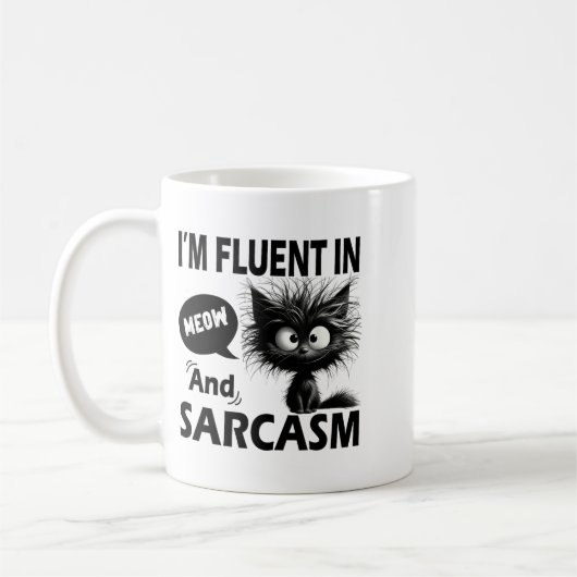 I'm Fluent In Meow And Sarcasm Funny Cat Lover Wom Kaffeetasse (Links)