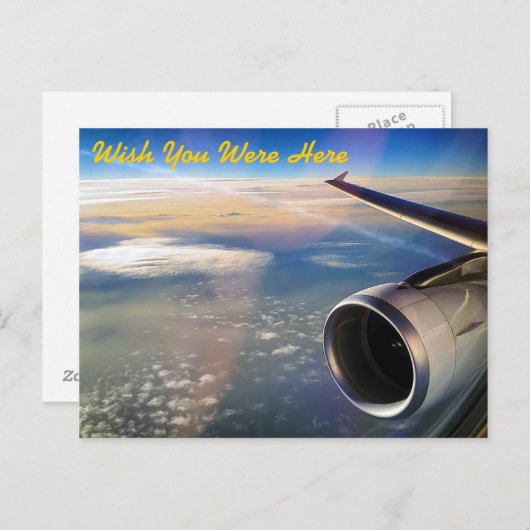Im Flug - wünscht ihr seid hier - Postkarte (Vorne/Hinten)