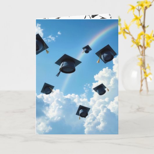 Im Flugzeug Abschluss Hasen und Regenbogen Karte (Gelbe Blume)