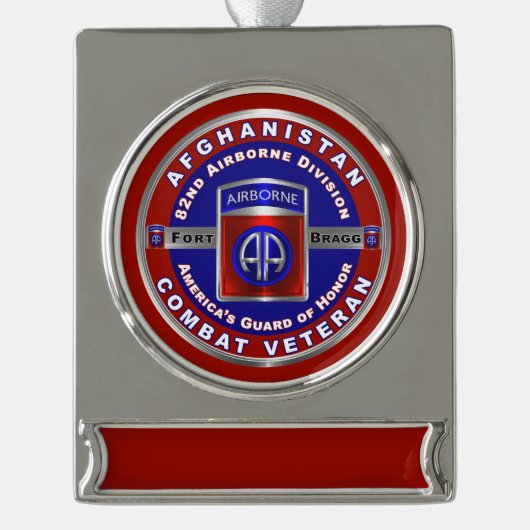 im Flugzeug Abteilung Afghanistan Veteran Banner-Ornament Silber (Vorderseite)