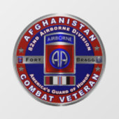 Im Flugzeug Abteilung Afghanistan Veteran Fensteraufkleber (Blatt)