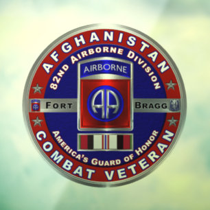 Im Flugzeug Abteilung Afghanistan Veteran Fensteraufkleber