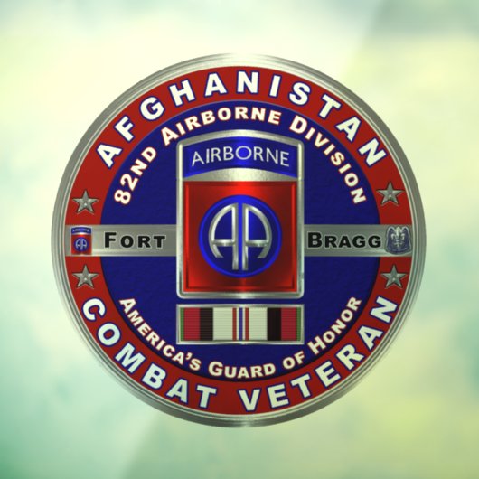 Im Flugzeug Abteilung Afghanistan Veteran Fensteraufkleber (Blatt 3)