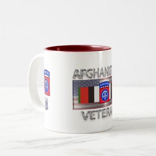 im Flugzeug Abteilung Afghanistan Veteran Zweifarbige Tasse (Vorderseite Links)