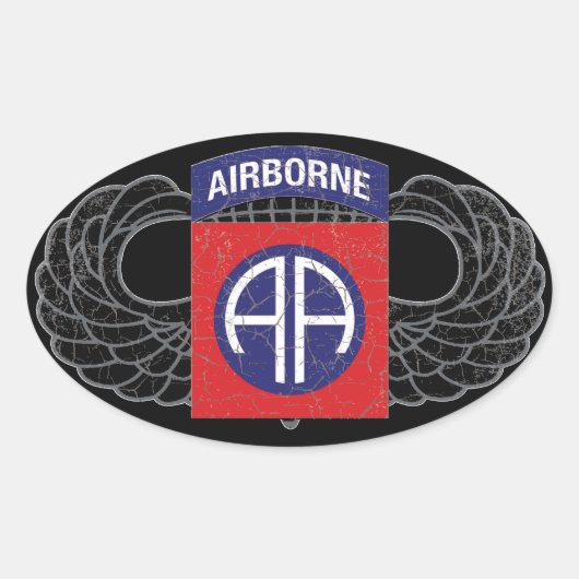 im Flugzeug Abteilung "All American" - RUSTIK Ovaler Aufkleber (Vorderseite)