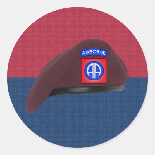 im Flugzeug Abteilung Iconic Beret Runder Aufkleber (Vorderseite)
